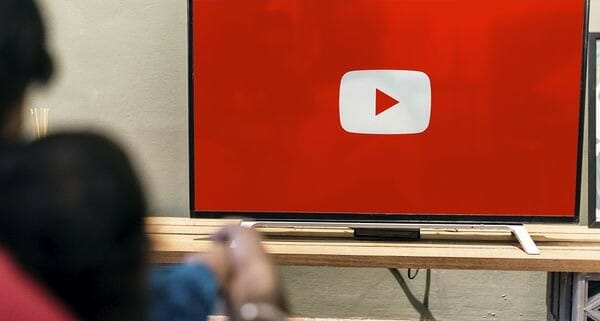 youtube application showing on a tv